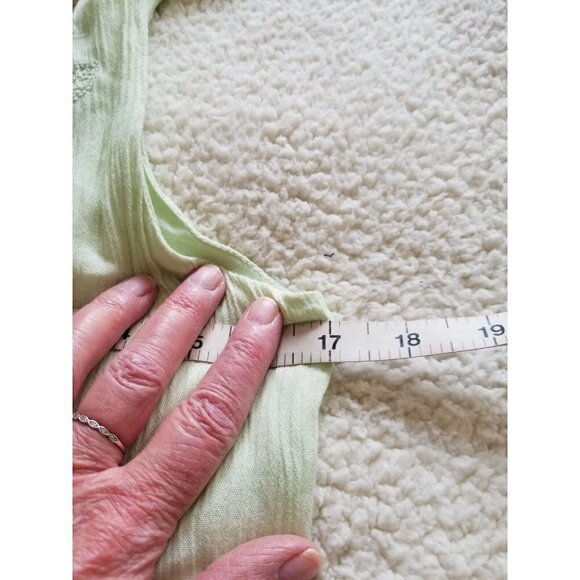 SAGE THE LABEL Embroidered Sage Green Mini Babydoll Dress Sz M - Picture 7 of 8